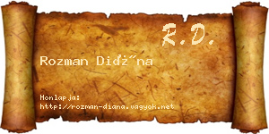 Rozman Diána névjegykártya